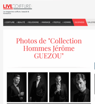 Collection Hommes Jérôme GUEZOU" photos featuring men in suits.
